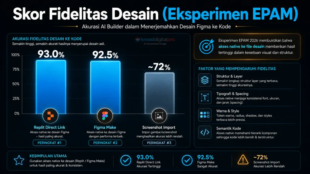 Grafik Skor Fidelitas Desain ke Kode EPAM Replit Direct Link dan Figma Make